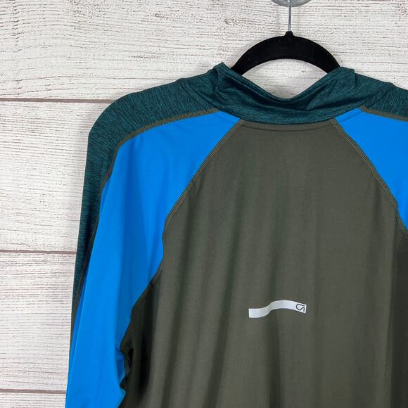 Gap Fit Men's Brushed Tech Jersey Savvy Teal Pullover Top Size XL - Picture 10 of 11